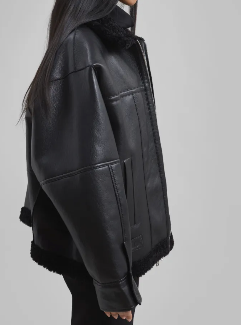 Ivanka Faux Leather Shearling Jacket