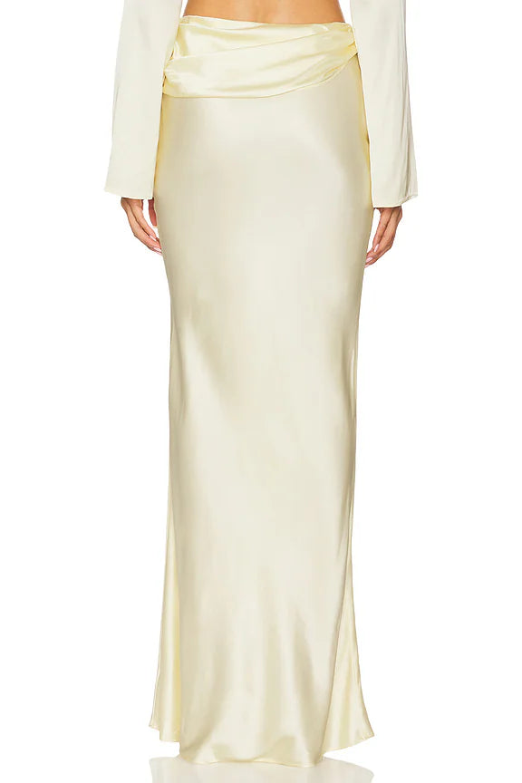 Camila Coelho Enza Maxi Skirt in Butter Yellow - Size XS