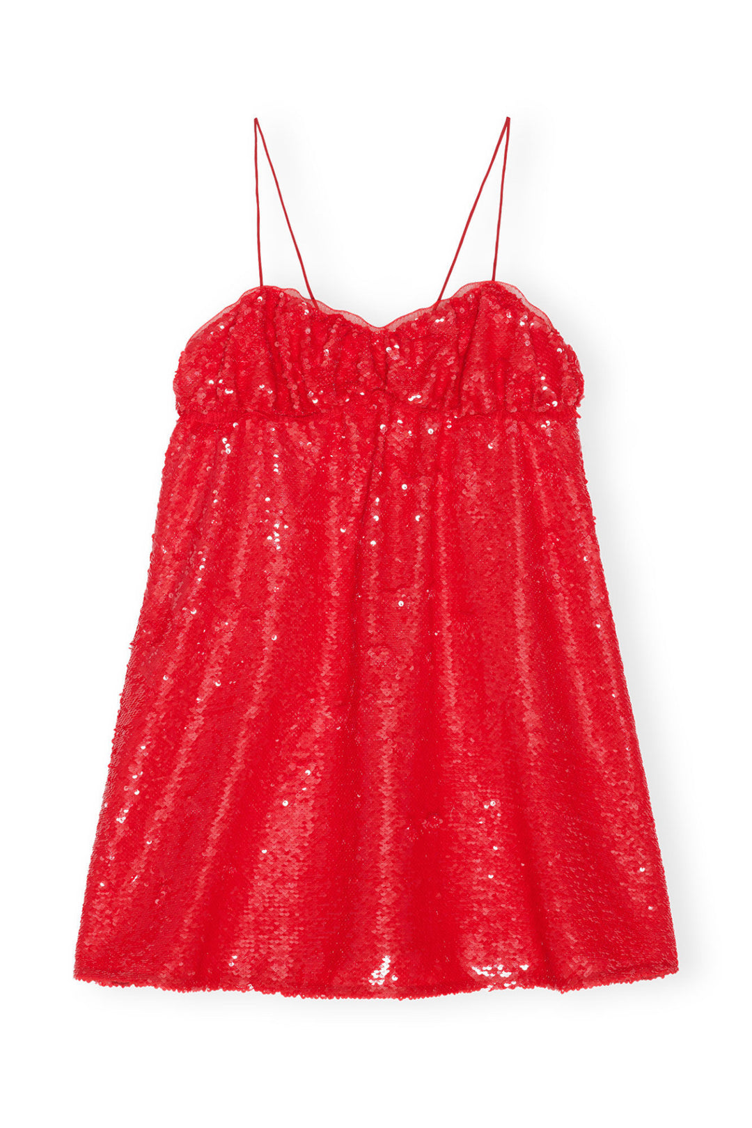 ganni red sequin dress Fiery Red Red Sequins Maxi Dress