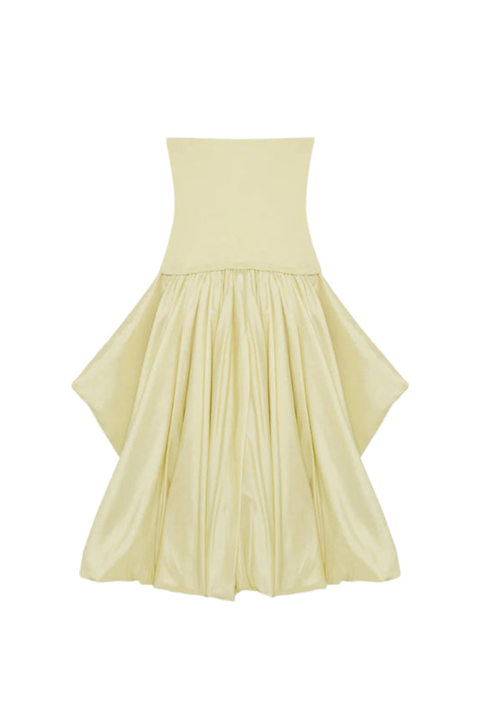 Simkhai Izzy Strapless Taffeta Midi Dress