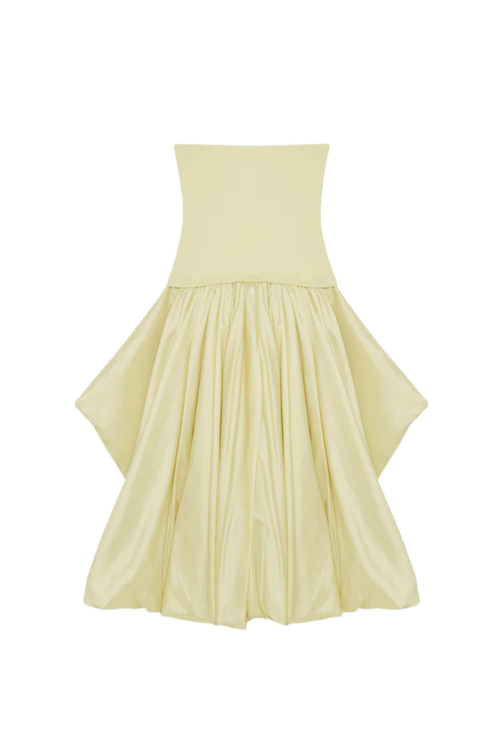 Simkhai Izzy Strapless Taffeta Midi Dress