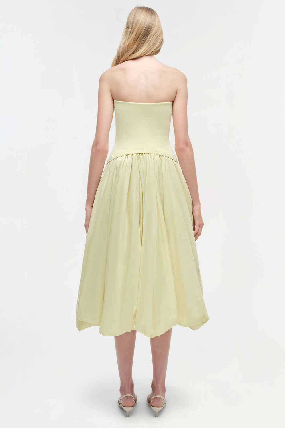 Simkhai Izzy Strapless Taffeta Midi Dress