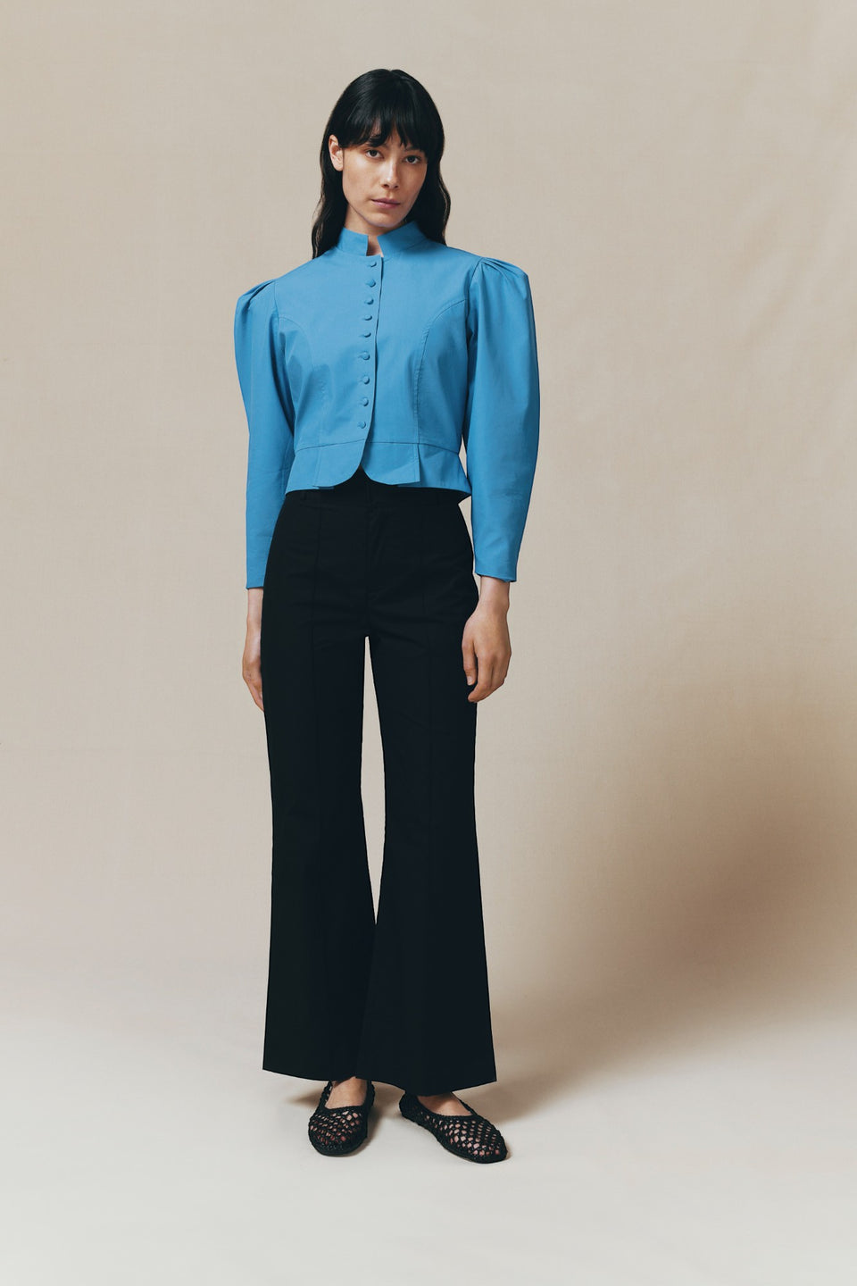 Destree Blue Cotton Short Jacket