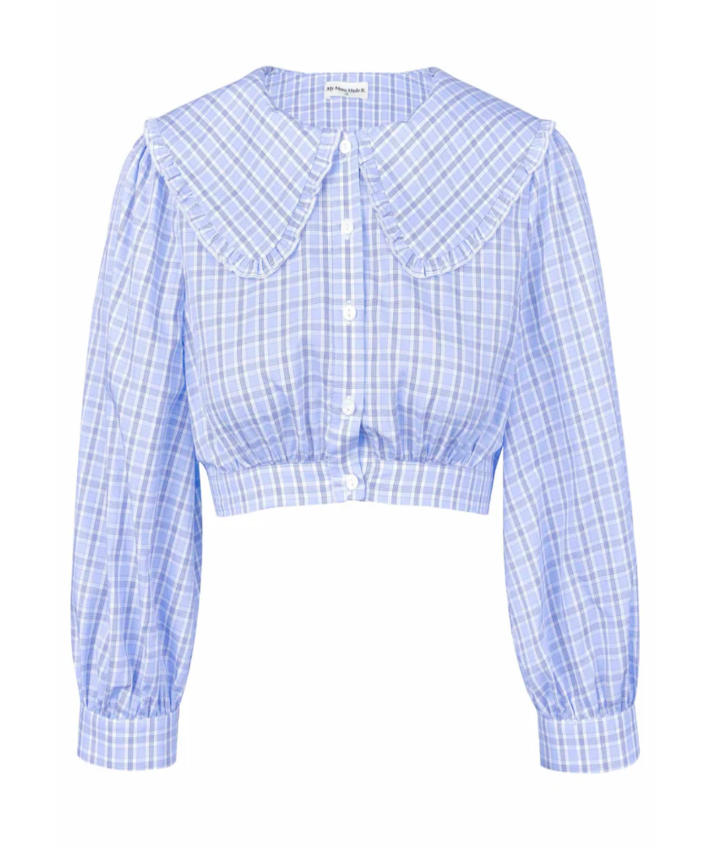 My Mum Made It Collar Crop Blouse
