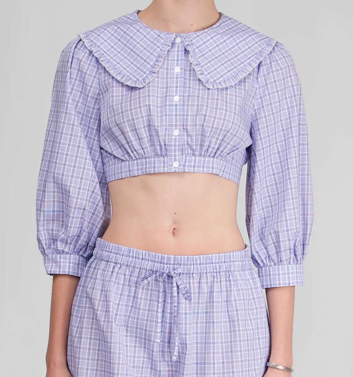 My Mum Made It Collar Crop Blouse