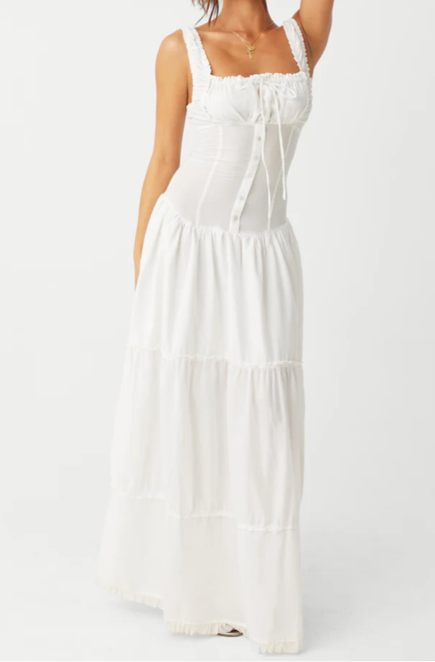 Worn Once Frankie's Bikinis Christabelle Ruffle Maxi Dress