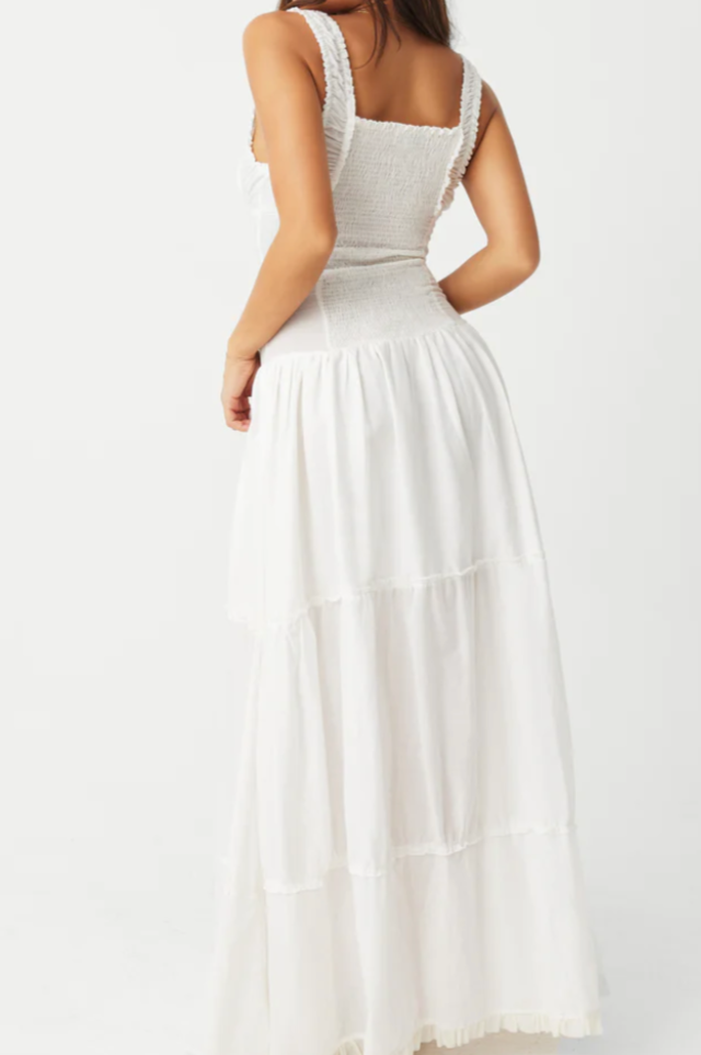 Worn Once Frankie's Bikinis Christabelle Ruffle Maxi Dress