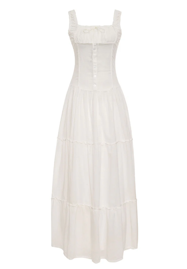 Worn Once Frankie's Bikinis Christabelle Ruffle Maxi Dress