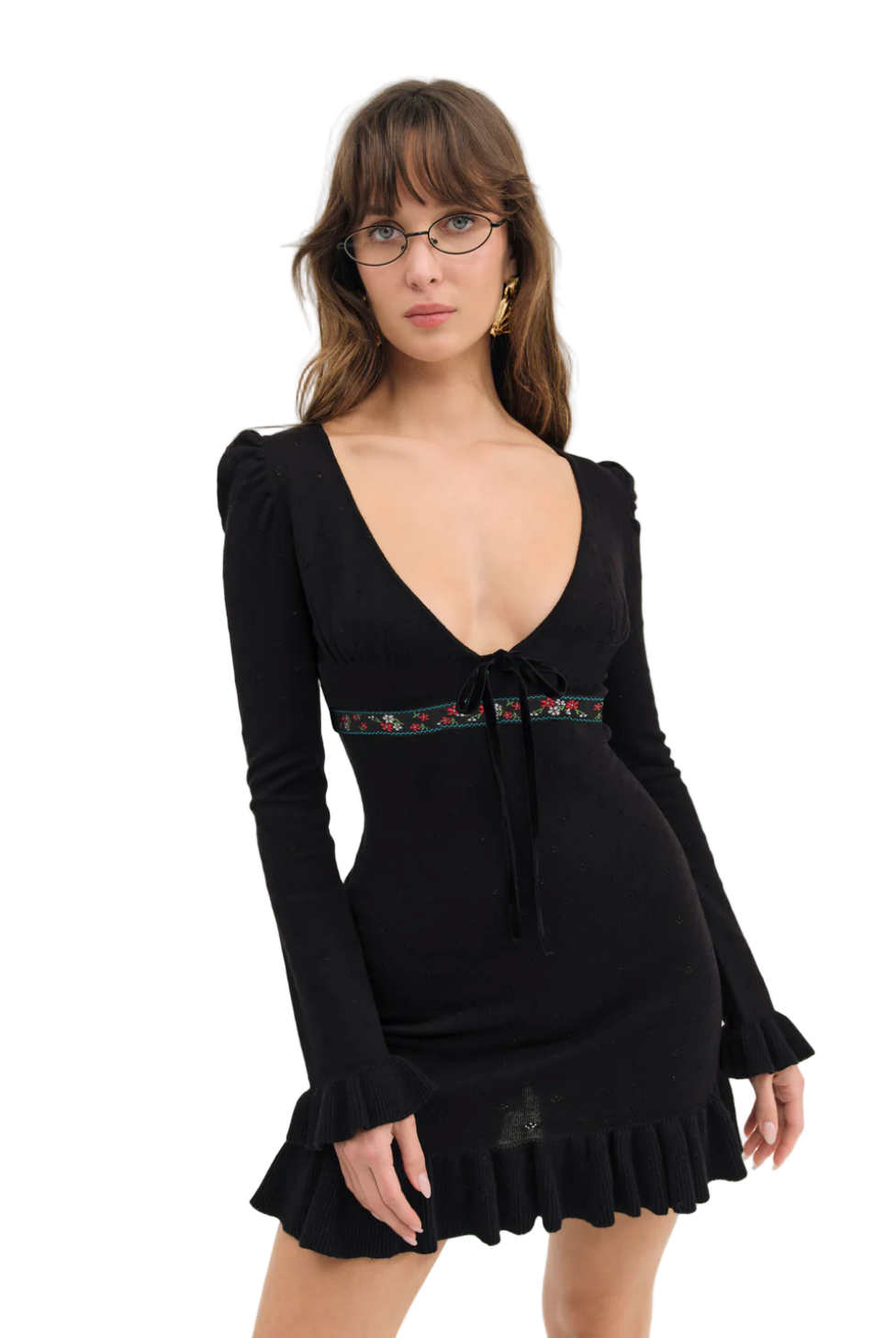 For Love & Lemons “Naomi” Knit Mini Dress