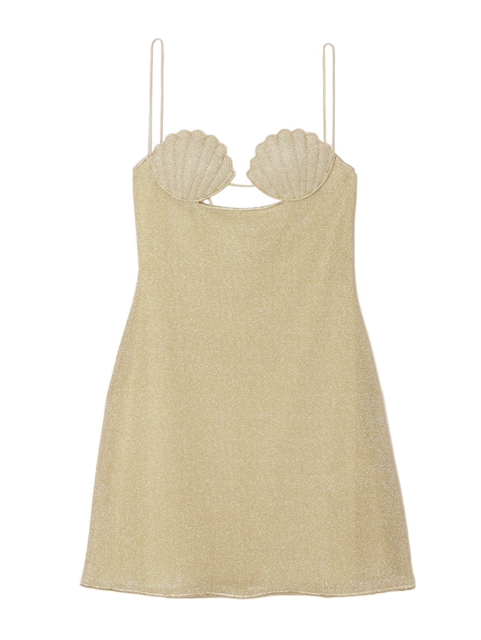 OSÉREE “Lumière” Cutout Embroidered Metallic Stretch-Knit Mini Dress