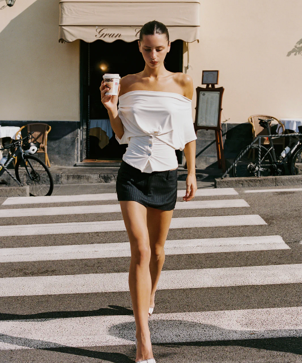 With Jean Sienna Top in White - Size XS