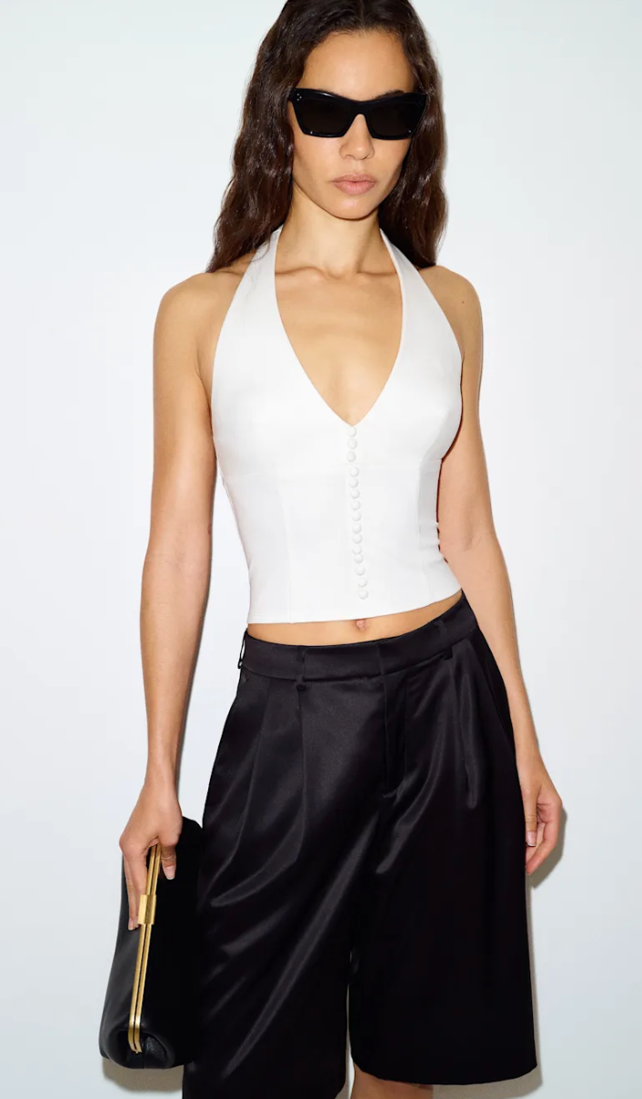 Reformation Sonnet Knit Top in White - Size XS