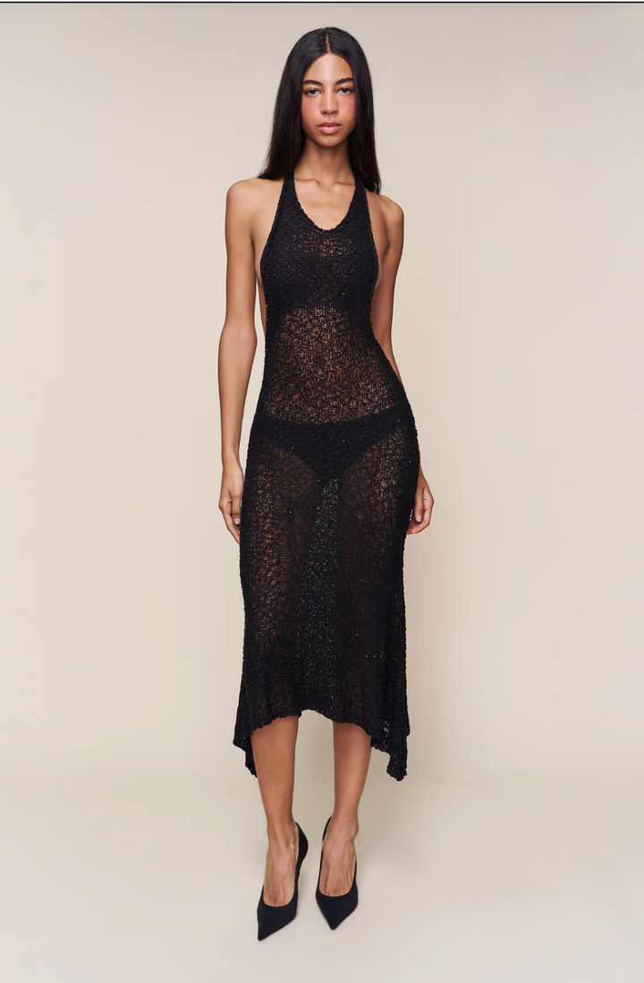 Guizio Giselle Sequin Dress in Black - Size S