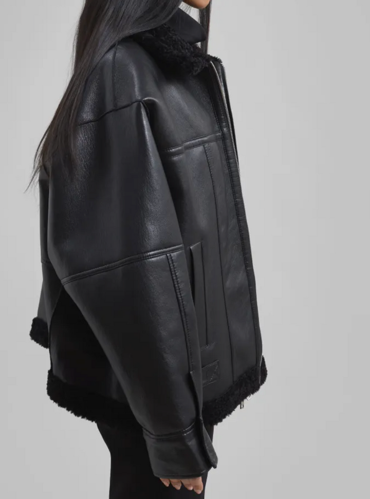 Ivanka Faux Leather Shearling Jacket