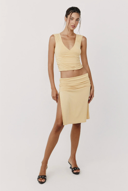 With Jean Lila Skirt in Yellow - Size S