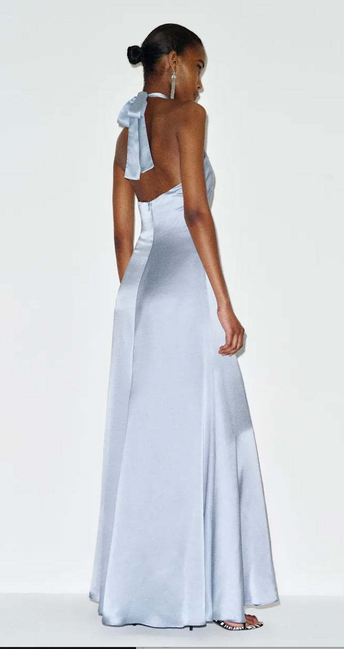Reformation Veria Silk Maxi Dress in Cloud Blue - Size 0