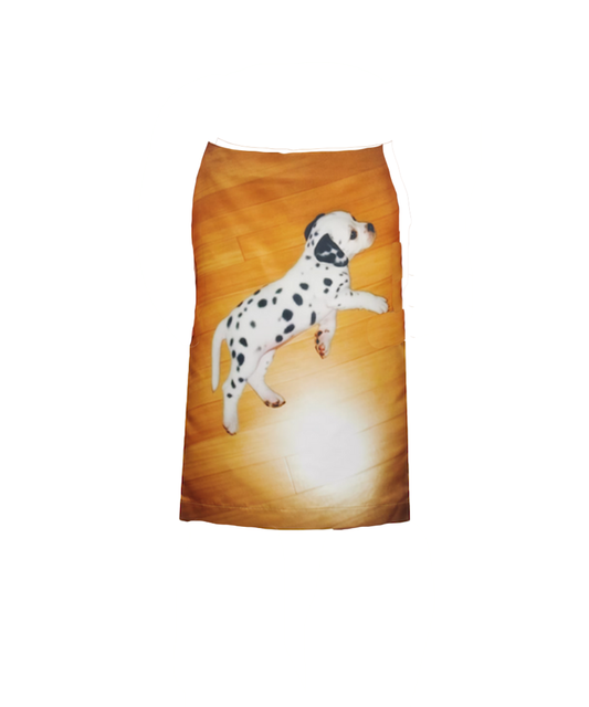 Yellow and Black Printed Midi Skirt