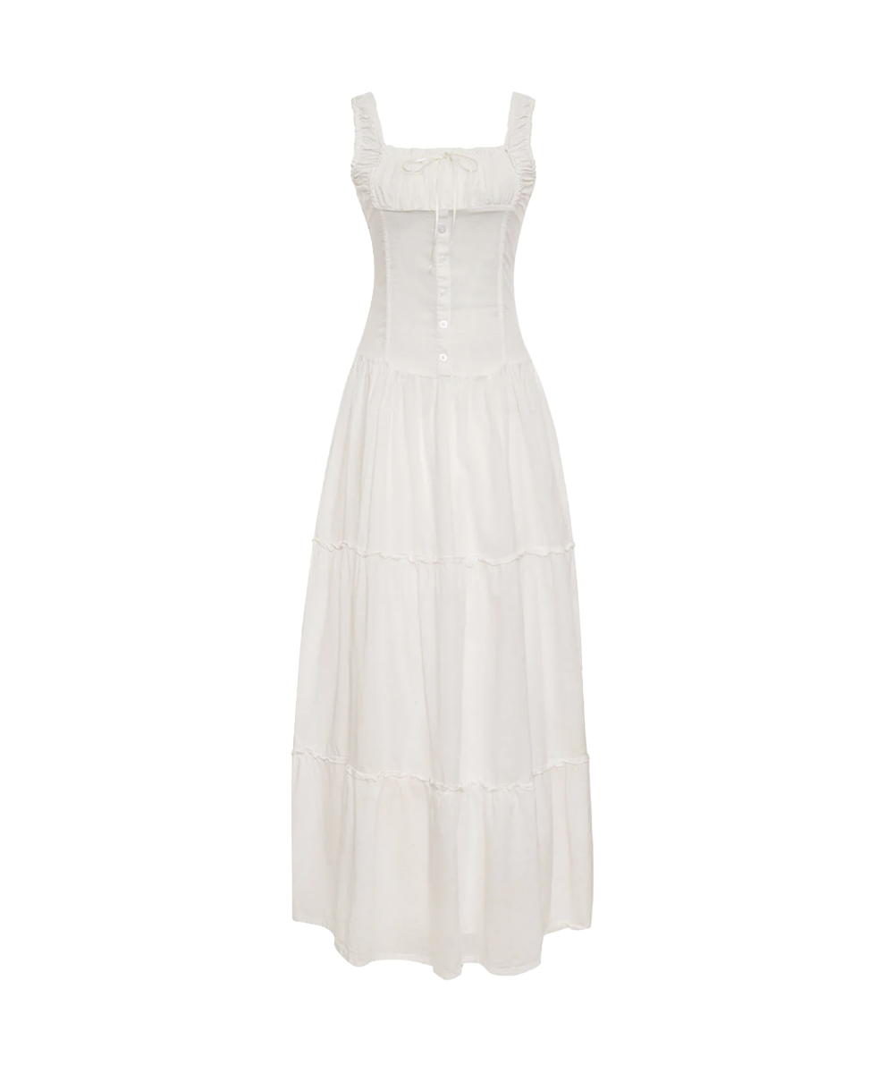 Worn Once Frankie's Bikinis Christabelle Ruffle Maxi Dress