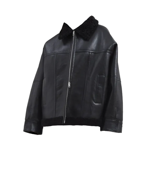 Ivanka Faux Leather Shearling Jacket