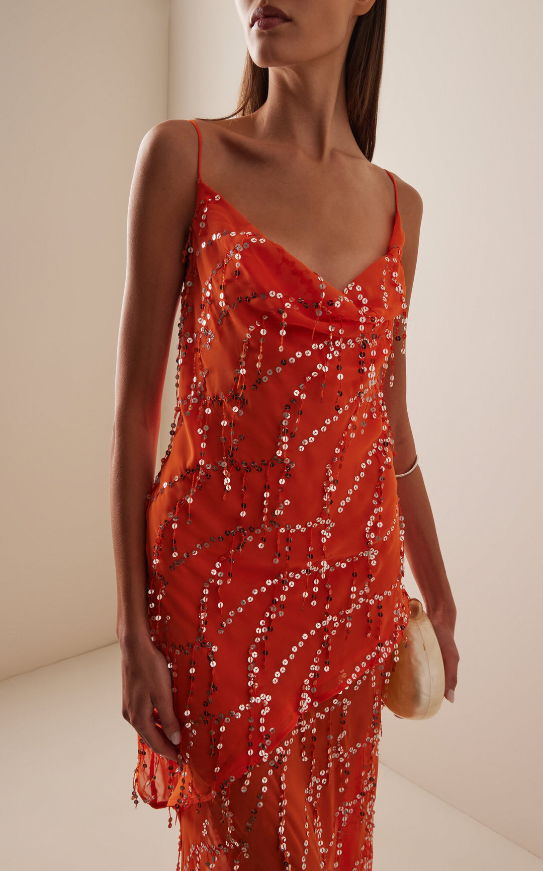 Third Form Refract Bias Maxi Dress in Tangerine - Size 4
