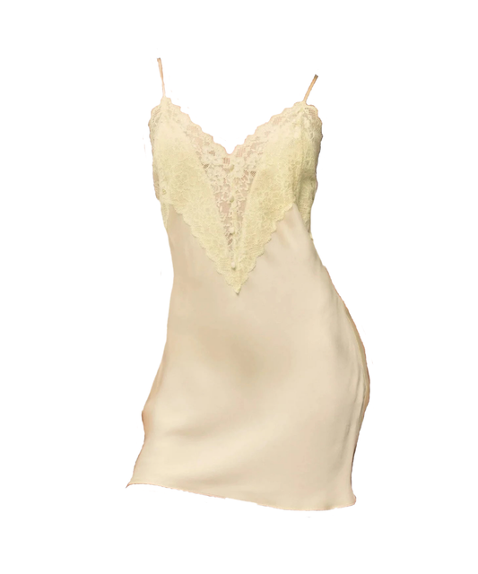 Guizio The Nova Slip Mini Dress in Honey Butter Yellow